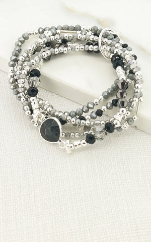 Envy - Silver, Black & Grey Bracelet