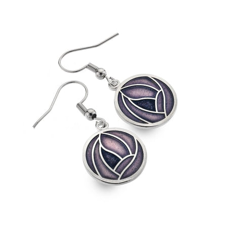Rennie Mackintosh Rose Earrings - Purple