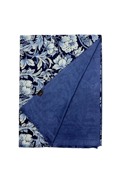 William Morris Inspired Printed Scarf - Blues