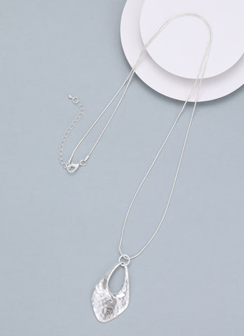 Solid Silver Oval Necklace