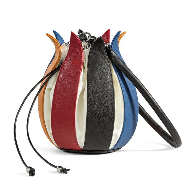 By-Lin Tulip Leather Bag - Mondrian with White Lining