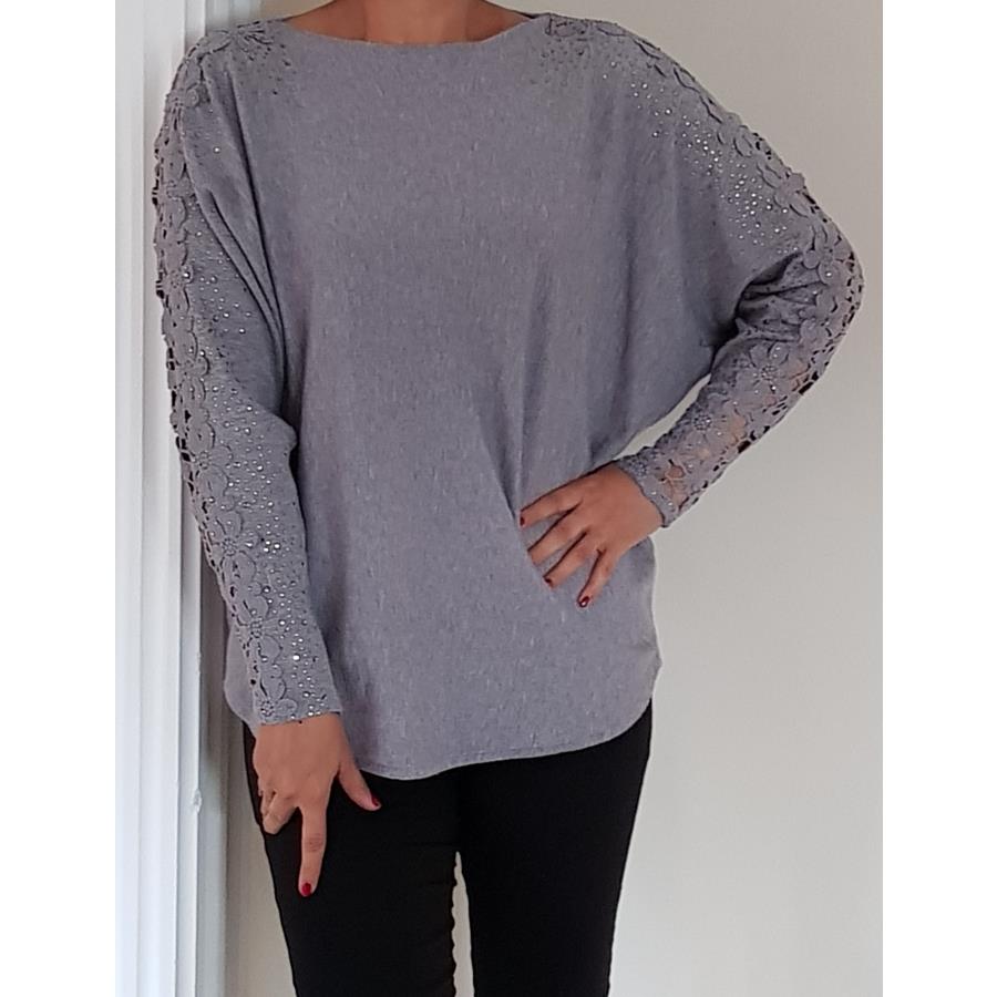 Grey shop batwing jumper