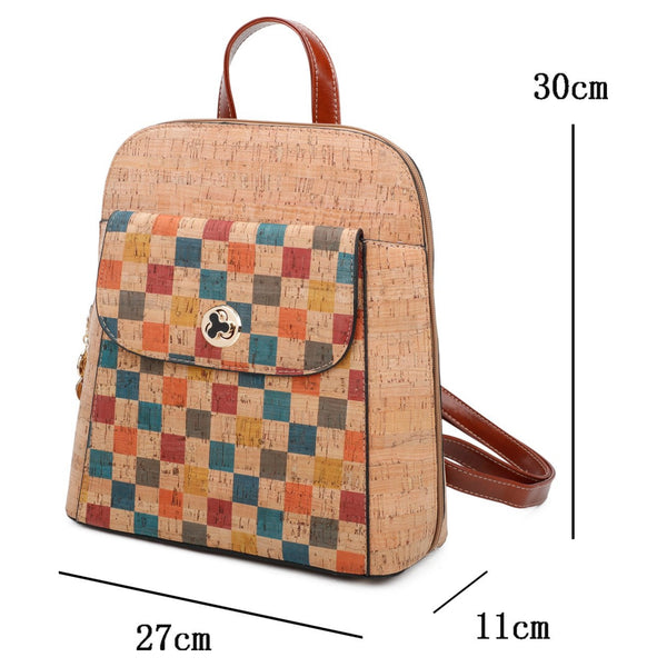 Cork Backpack with Coloured Tiles