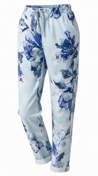 Floral Print Magic Trousers - Blue