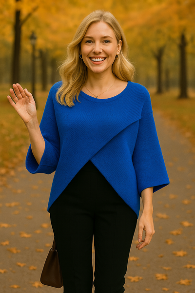 Cross Over Knit - Royal Blue