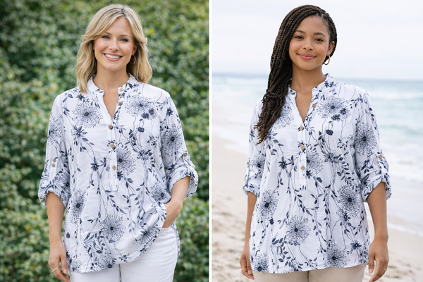 Dandelion Printed Top - White