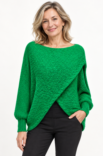 Cross Over Knit - Jade Green
