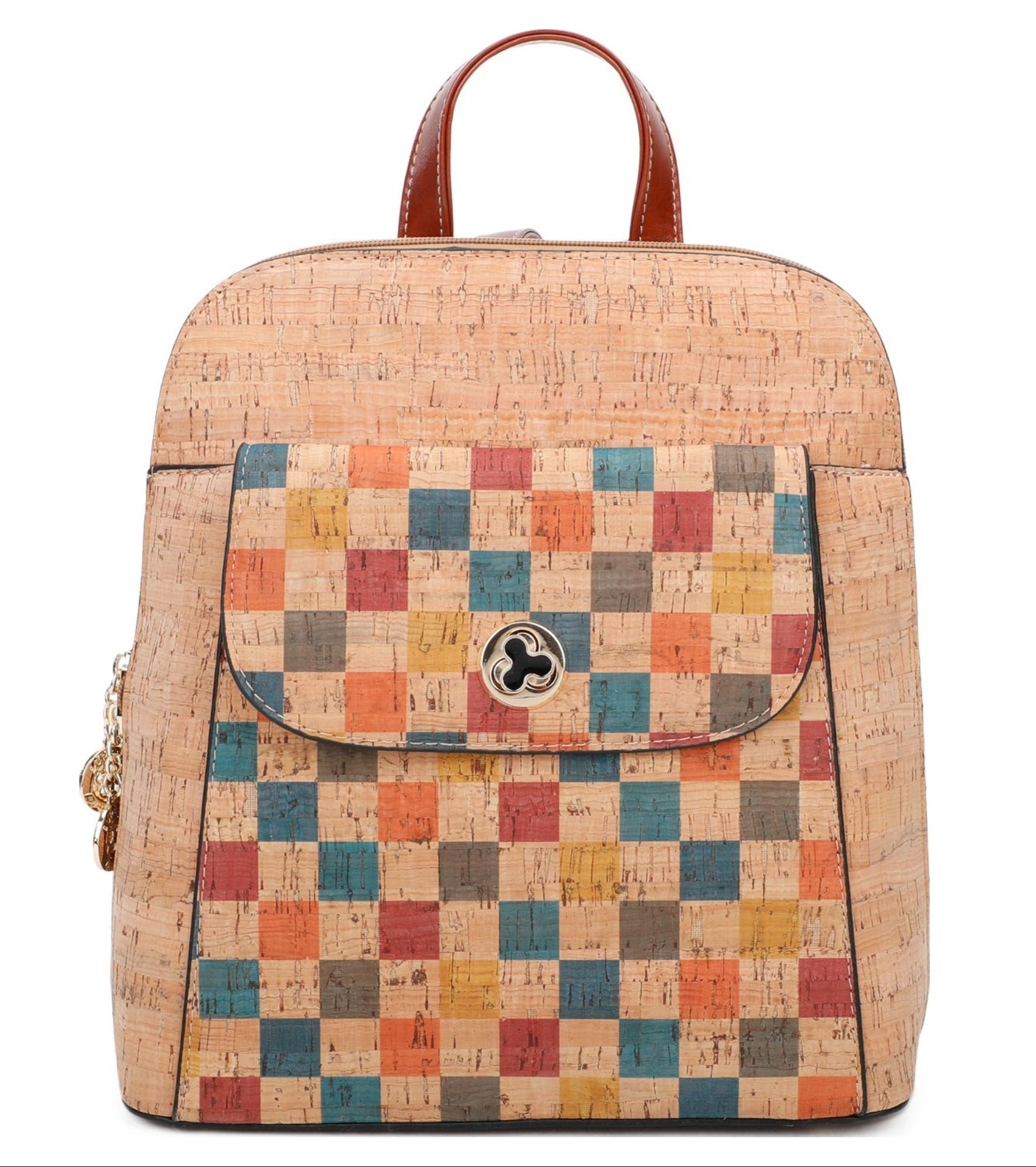Cork Backpack with Coloured Tiles