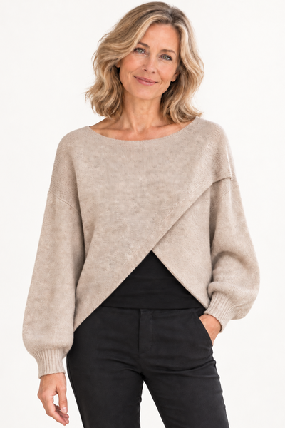 Cross Over Knit - Oatmeal