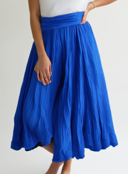 Plain Cotton Skirt - Royal Blue