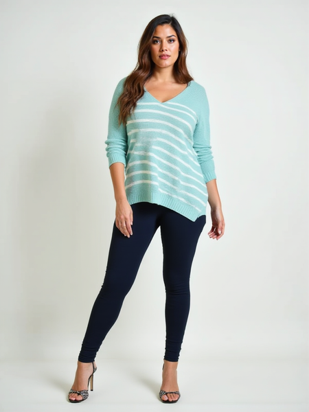 Striped Slouch Knit - Mint