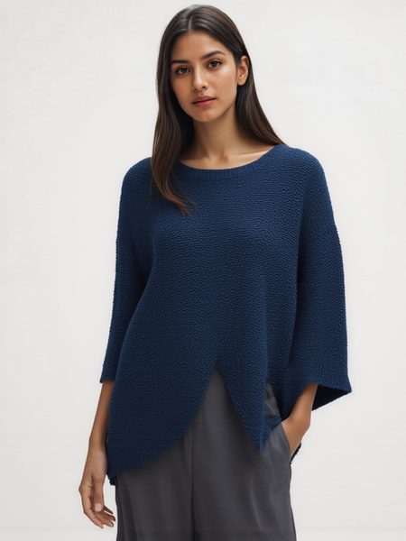 Cross Over Knit - Navy