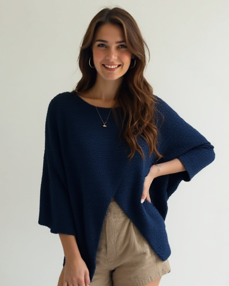 Cross Over Knit - Navy