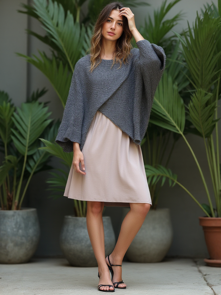 Cross Over Knit - Grey
