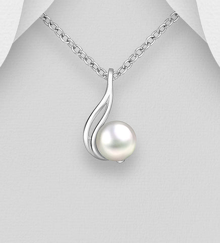 925 Sterling Silver Pendant, Decorated with Fresh Water Pearl