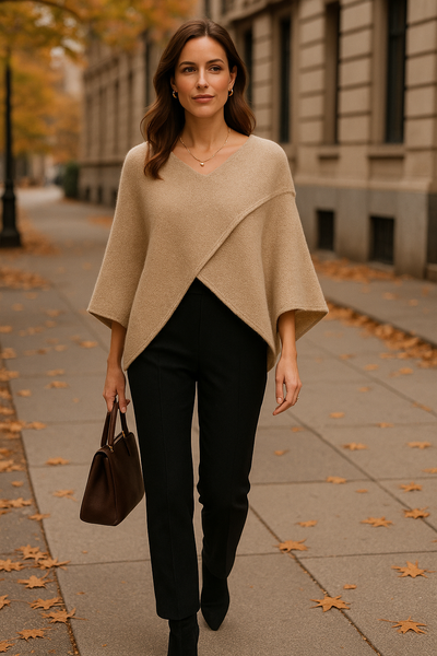 Cross Over Knit - Beige