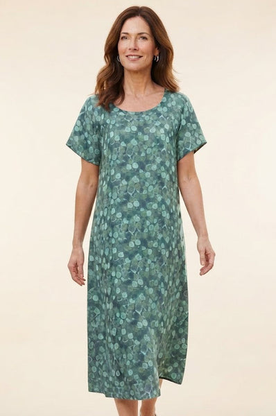 Random Dotty Print Dress - Sage Green