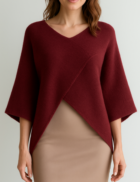 Cross Over Knit - Burgundy