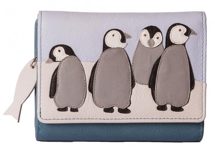 Ollie Penguin Family Purse - Grey