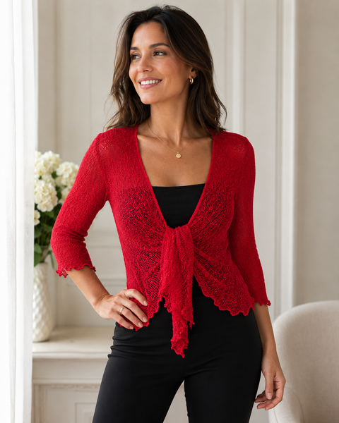 Knitted Shrug Cardigan - Fuschia