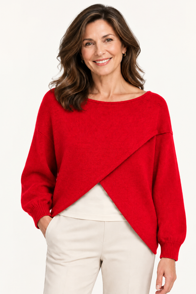 Cross Over Knit - Red