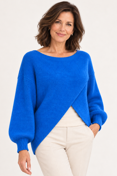 Cross Over Knit - Royal Blue