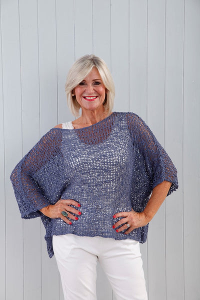 Popcorn Top - Navy