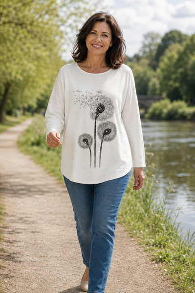 Embellished Dandelion Knit - Cream