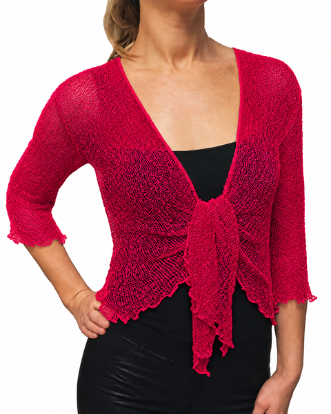 Knitted Shrug Cardigan - Fuschia
