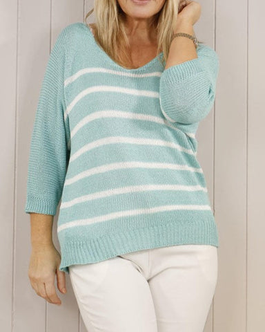 Striped Slouch Knit - Mint