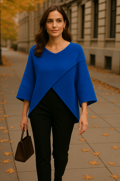 Cross Over Knit - Royal Blue