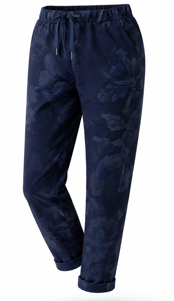 Floral Print Magic Trousers - Navy