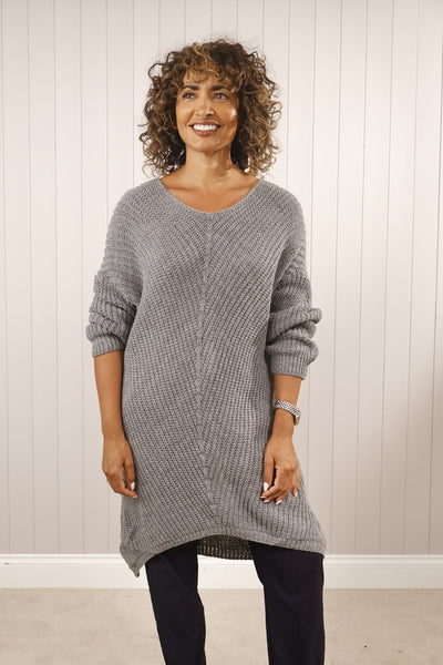 Cable Knit Tunic - Grey