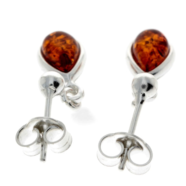 Amber 925 Silver Classic Teardrop Earrings