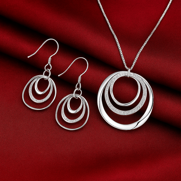 SPECIAL OFFER - was £50, now £35: Silver 925 Three Circles Set