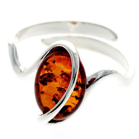 Amber 925 Adjustable Modern Twist Ring