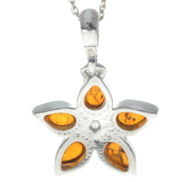 Amber 925 Silver Classic Star Pendant