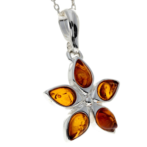 Amber 925 Silver Classic Star Pendant