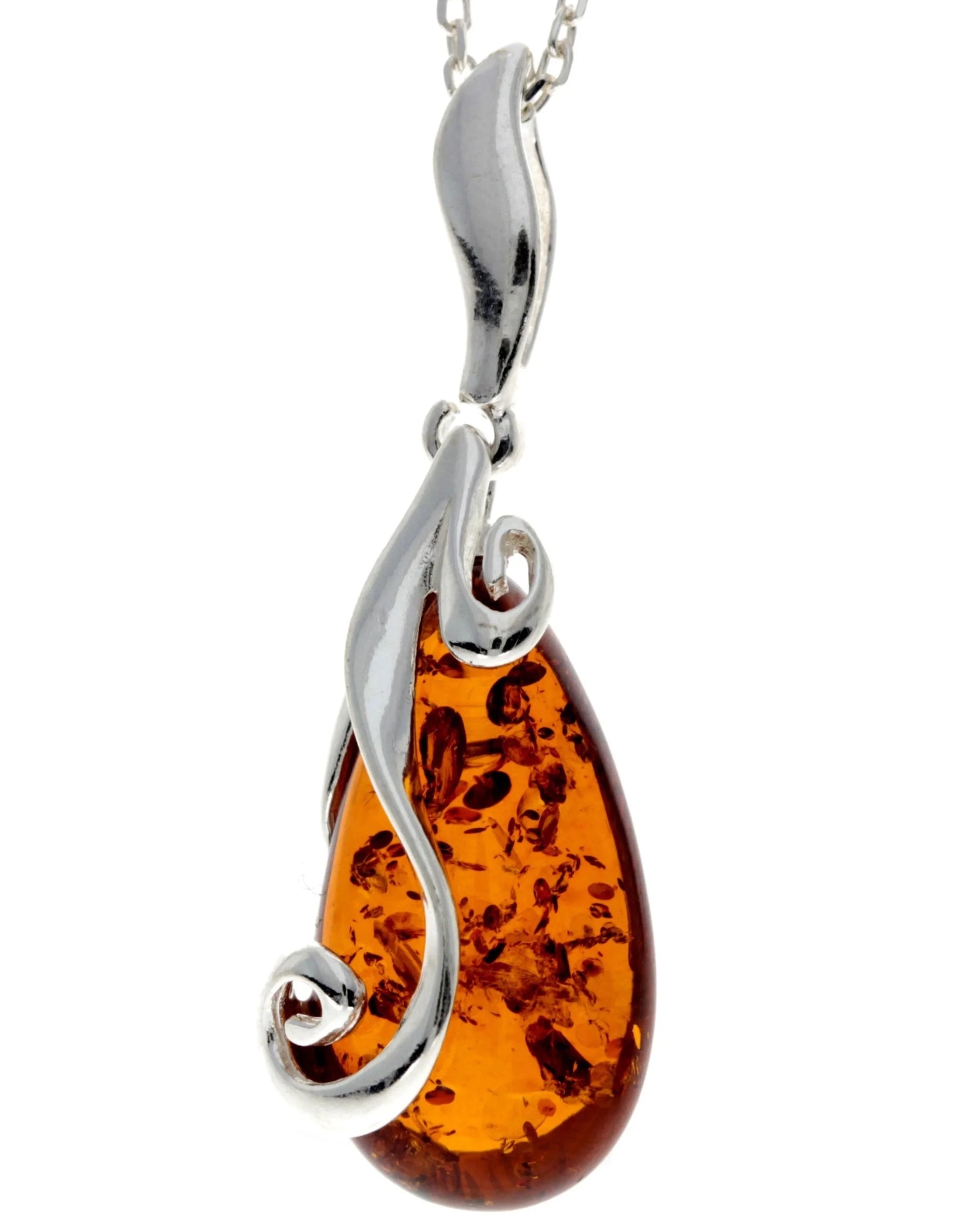 Amber 925 Silver Classic Pendant