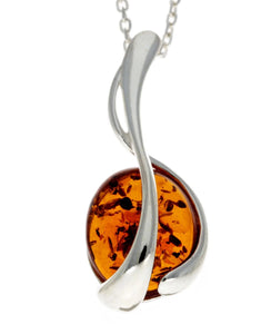 Amber 925 Silver Treble Clef Pendant