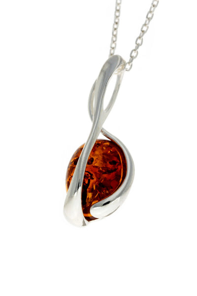 Amber 925 Silver Treble Clef Pendant