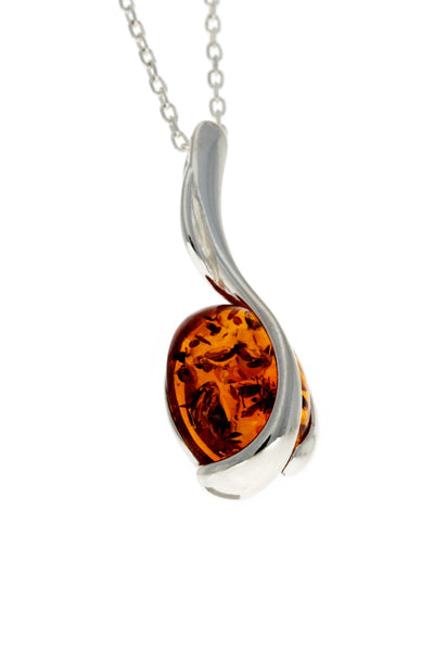 Amber 925 Silver Treble Clef Pendant