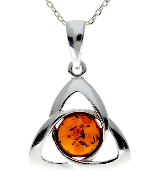 Amber 925 Silver Classic Celtic Pendant