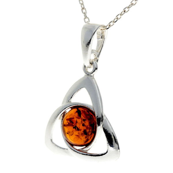 Amber 925 Silver Classic Celtic Pendant