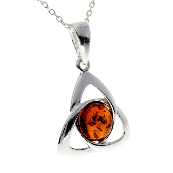 Amber 925 Silver Classic Celtic Pendant