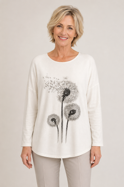 Embellished Dandelion Knit - Cream