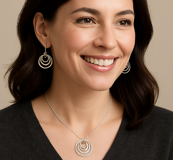 SPECIAL OFFER - was £50, now £35: Silver 925 Three Circles Set