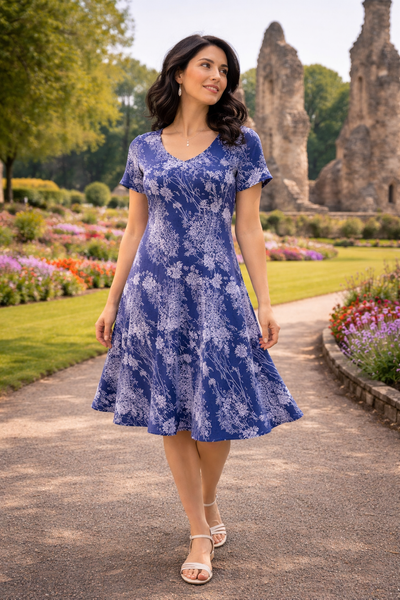 Carol Layered Dandelion Dress - Navy