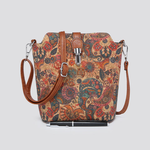 Cork Cross Body Bag - Botanical