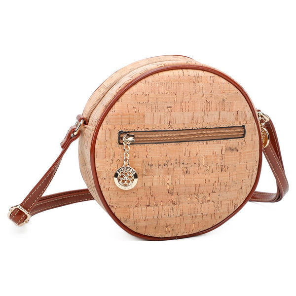 Round Cork Bag with Random Small Tiles